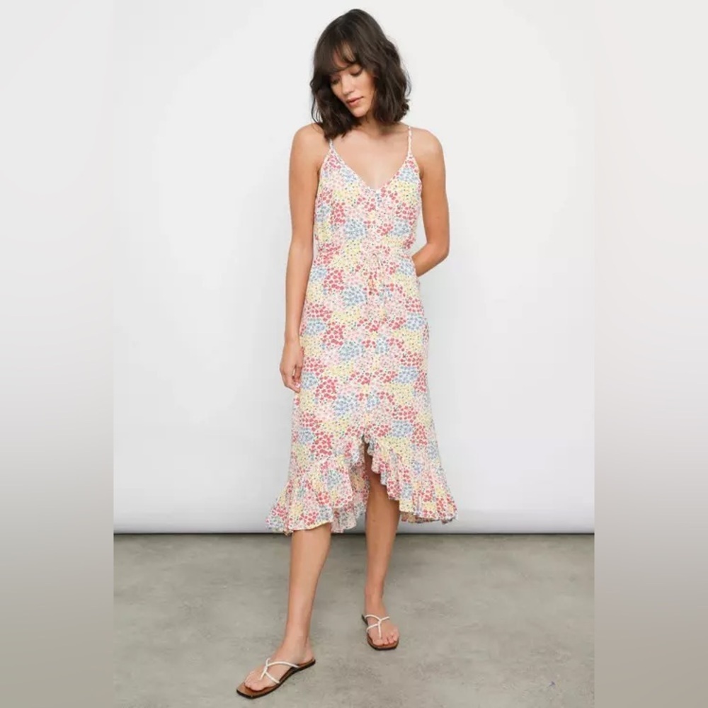 Rails Frida Floral Ruffle Midi Dress in Multicolor Flower Meadow Size S